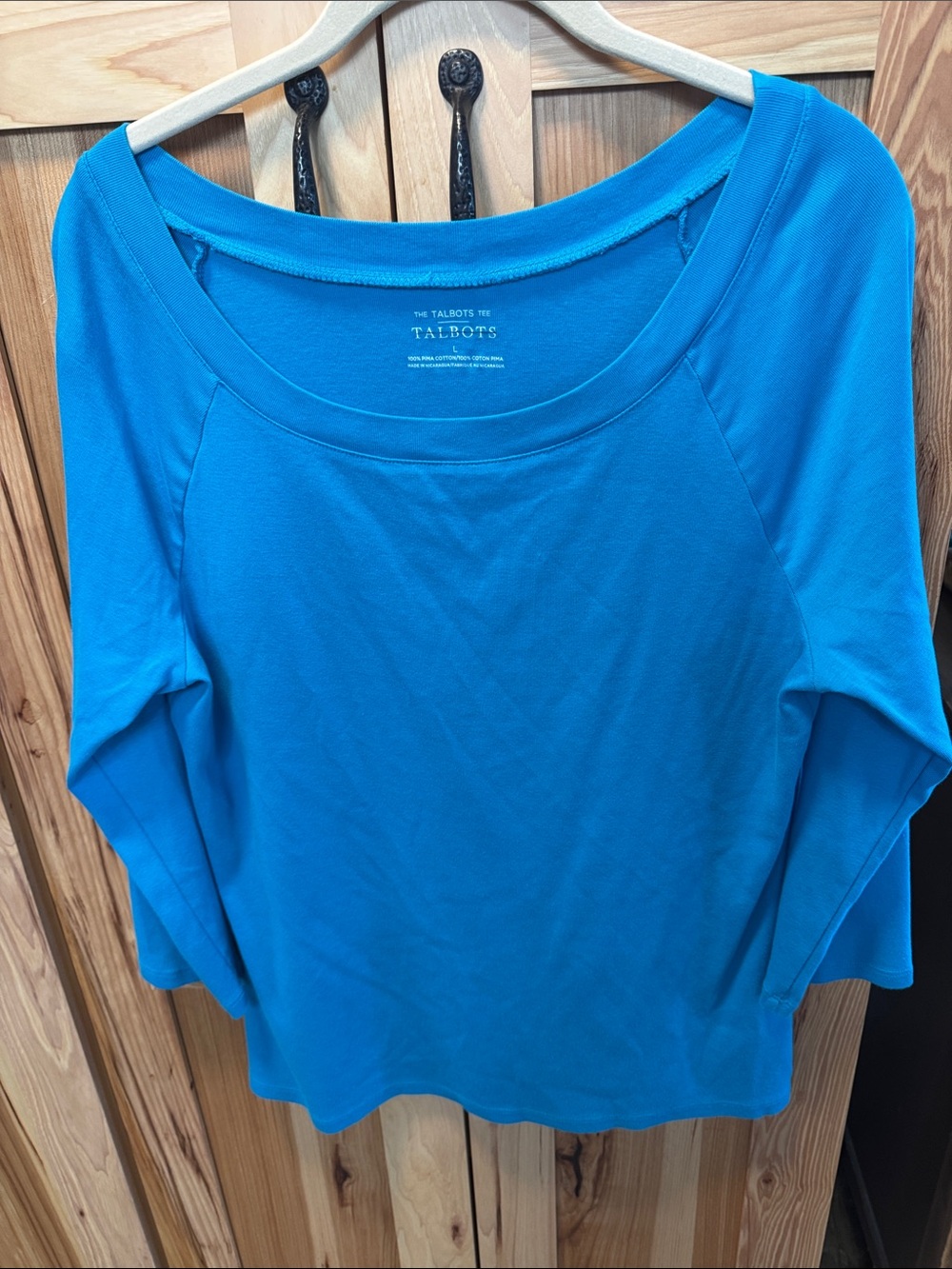 Talbots Teal Long-Sleeve Scoop Neck Tee